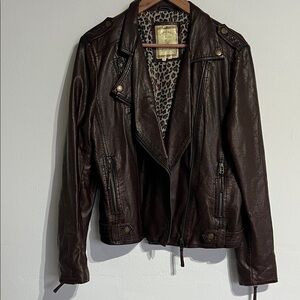 Paparazzi Dark Brown Faux Leather Jacket
